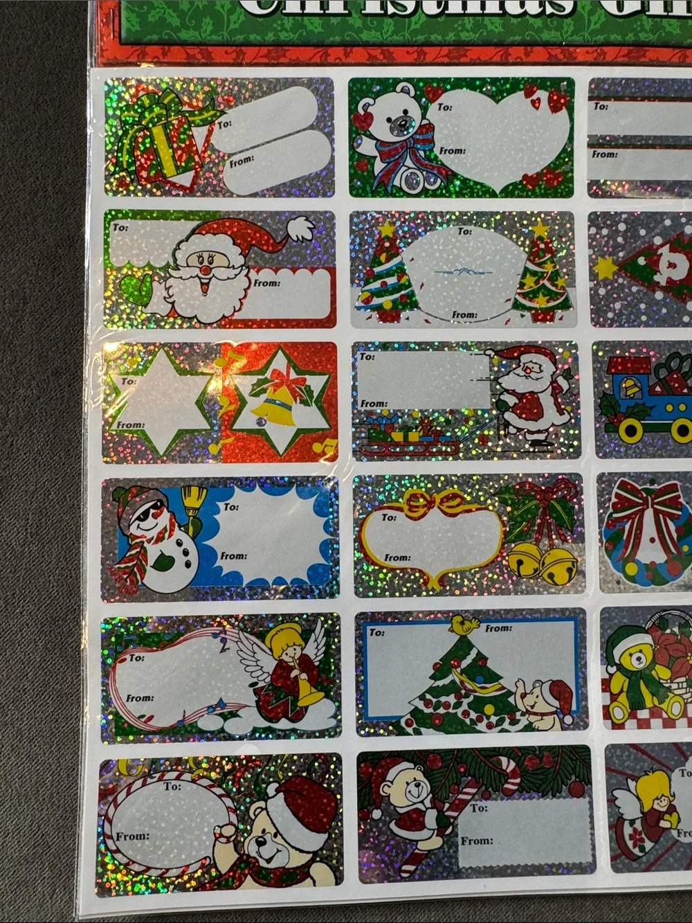 24 Forever Beautiful Holographic Retro Christmas Holiday Gift Tags x5 (120 tags)